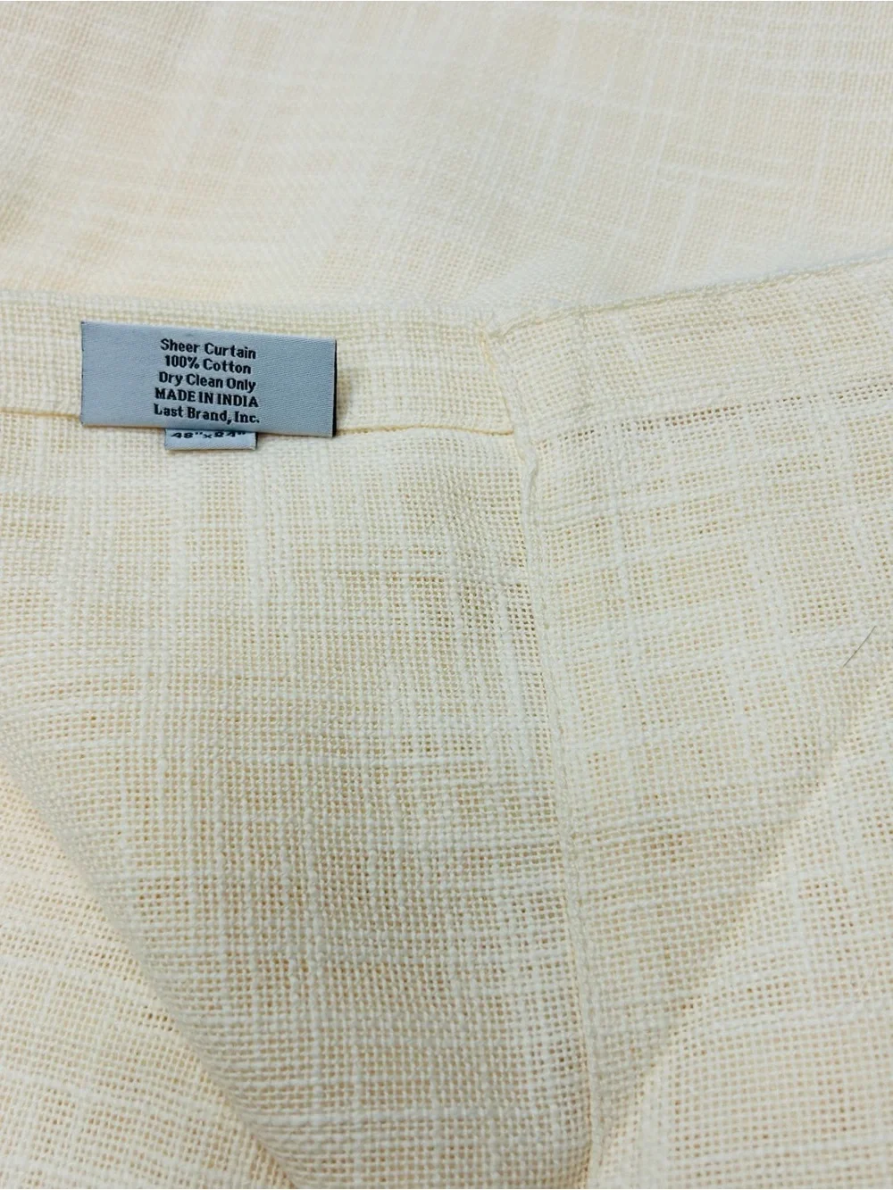 NWOT QUINCE Set Of 2 48x84 Cotton Sheer Curtains Ivory 0802